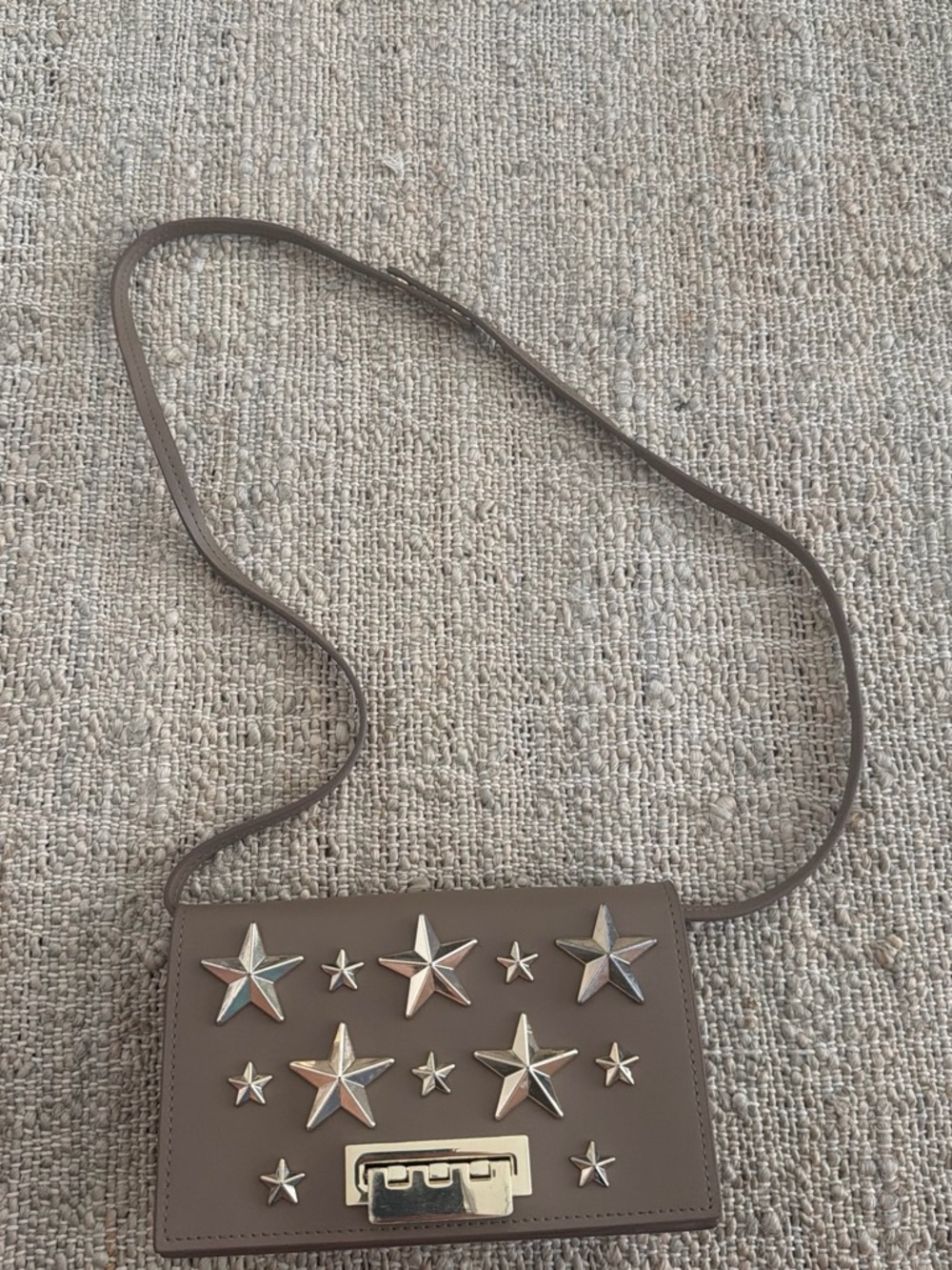 ZAC Zac Posen Taupe Star Studded Crossbody Bag